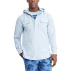 Men's Chaps Classic-fit Woven Pullover Shirt Hoodie, Size: Xl, Blue