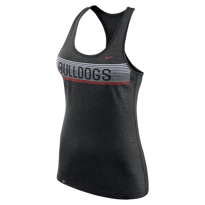 Women's Nike Georgia Bulldogs Dri-fit Touch Tank Top, Size: Large, Black
