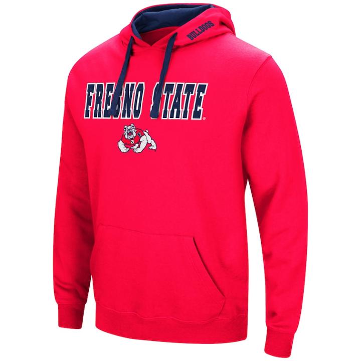Men's Fresno State Bulldogs Pullover Fleece Hoodie, Size: Medium, Dark Red