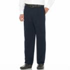 Men's Savane Performance Straight-fit Easy-care Pleated Chinos, Size: 32x34, Blue