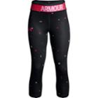 Girls 7-16 Under Armour Heatgear Printed Capri Leggings, Size: Xl, Black