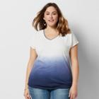 Plus Size Sonoma Goods For Life&trade; Dip Dye Tee, Women's, Size: 1xl, Dark Blue