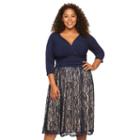 Plus Size Chaya Surplice Fit & Flare Dress, Women's, Size: 20 W, Blue Other