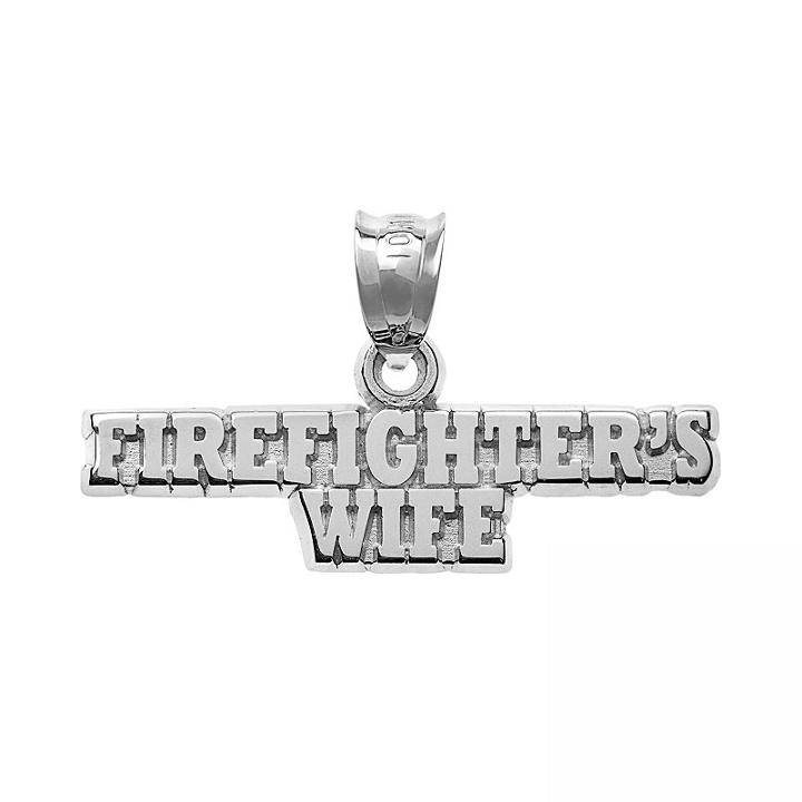 Insignia Collection Sterling Silver Firefighter's Wife Pendant, Women's, Multicolor