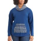 Plus Size Chaps Long Sleeve Knit Top, Women's, Size: 1xl, Blue