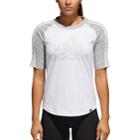 Women's Adidas Branded Baseball Tee, Size: Xs, White