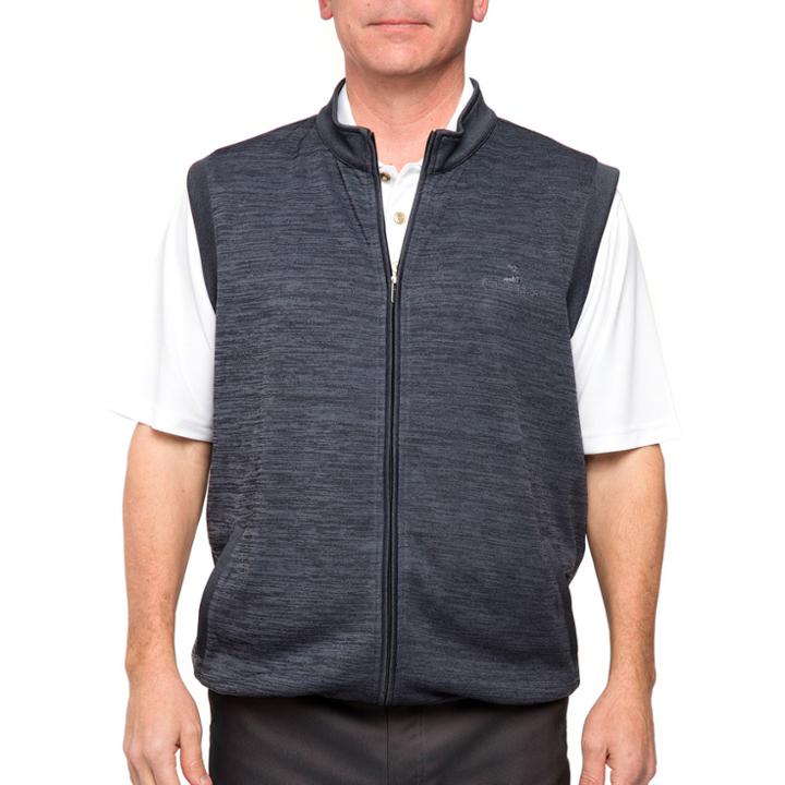 Men's Pebble Beach Classic-fit Full-zip Performance Golf Sweater Vest, Size: Large, Black