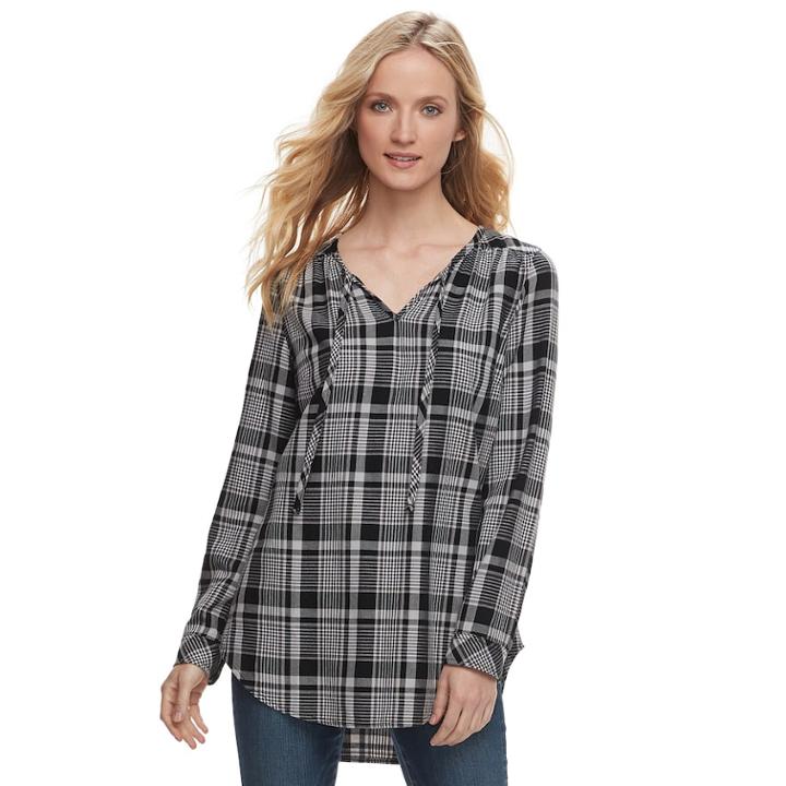 Women's Sonoma Goods For Life&trade; Splitneck Tunic, Size: Small, Black