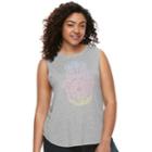 Juniors' Plus Size Hamsa Hand Tank, Teens, Size: 1xl, Gray Heather