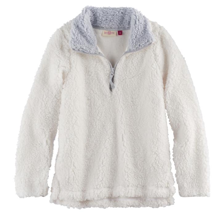 Girls 7-16 & Plus Size So&reg; 1/4-zip Sherpa Pullover, Size: 14 1/2, White