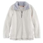Girls 7-16 & Plus Size So&reg; 1/4-zip Sherpa Pullover, Size: 14 1/2, White