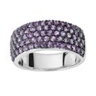 Oro Leoni Sterling Silver Amethyst Ring - Made With Genuine Swarovski Gemstones, Women's, Size: 6, Purple