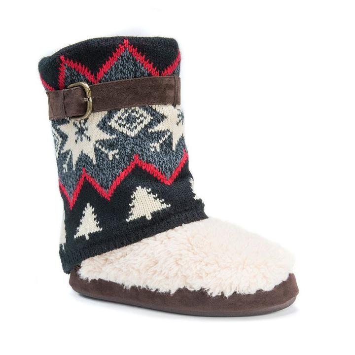Muk Luks Women's Sofia Knit Boot Slippers, Size: Medium, Other Clrs