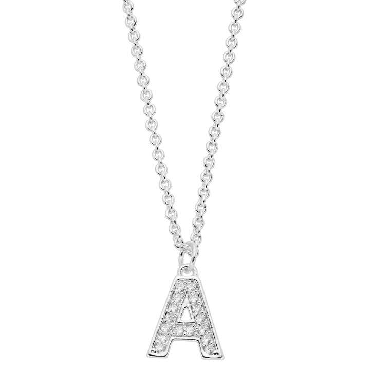 Napier Cubic Zirconia Initial Pendant Necklace, Women's, Silver