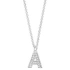 Napier Cubic Zirconia Initial Pendant Necklace, Women's, Silver