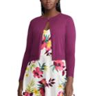 Plus Size Chaps Crop Cardigan, Women's, Size: 3xl, Purple