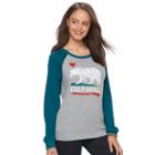 Juniors' California Grizzly Bear Graphic Raglan Sweatshirt, Teens, Size: Xs, Green Oth