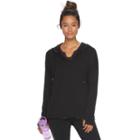 Women's Gaiam Mindful Hooded Fleece Top, Size: Xs, Black