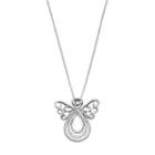 Sentimental Expressions Sterling Silver Cubic Zirconia Angel Of Comfort Necklace, Women's, Size: 18, White