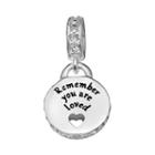 Individuality Beads Sterling Silver Crystal Loved Disc Charm, Women's