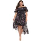 Plus Size Jennifer Lopez Floral Off-the-shoulder Maxi Dress, Women's, Size: 1xl, Black