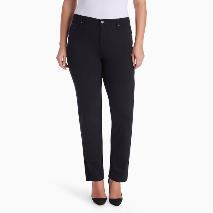 Plus Size Gloria Vanderbilt Amanda High-rise Ponte Pants, Women's, Size: 16 W, Light Grey