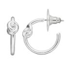 Napier Knotted Nickel Free Hoop Earrings, Women's, Silver