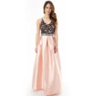 Juniors' Iz Byer Pleated Lace Prom Dress, Teens, Size: 3, Light Pink