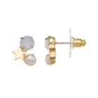 Lc Lauren Conrad Star & Simulated Pearl Nickel Free Stud Earrings, Women's, Blue