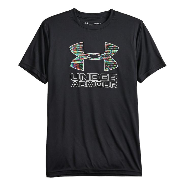 Boys 8-20 Under Armour Logo Print Tee, Size: Large, Black