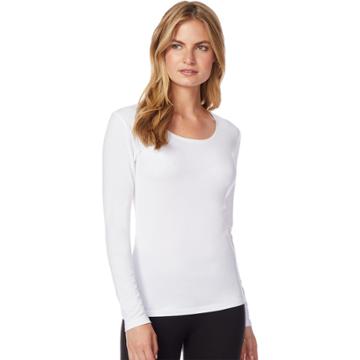 Women's Heat Keep Scoopneck Long Sleeve Top, Size: Medium, White