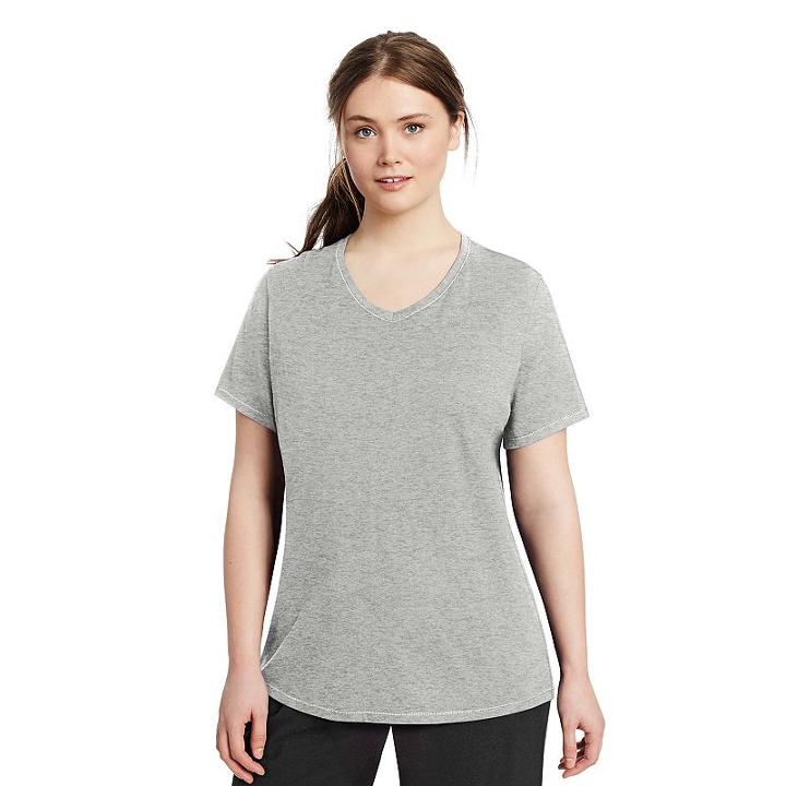Plus Size Champion V-neck Tee, Women's, Size: 4xl, Dark Grey