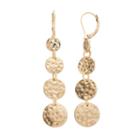 Dana Buchman Hammered Disc Nickel Free Linear Drop Earrings, Women's, Gold