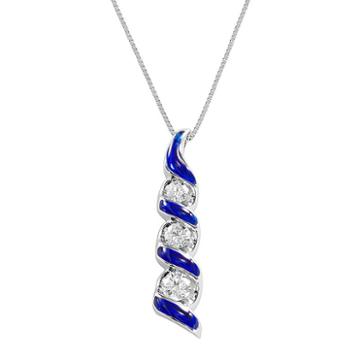 Sirena Jeans Collection 14k White Gold 1/4-ct. T.w. Diamond Linear Swirl Pendant, Women's