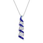 Sirena Jeans Collection 14k White Gold 1/4-ct. T.w. Diamond Linear Swirl Pendant, Women's