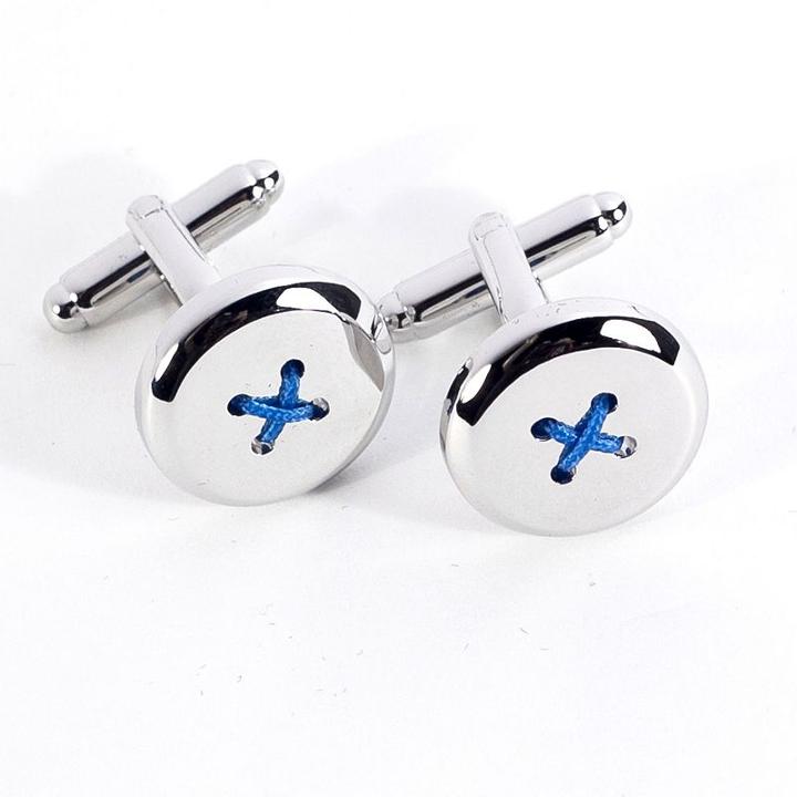 Bey-berk Button Cuff Links, Men's, Blue