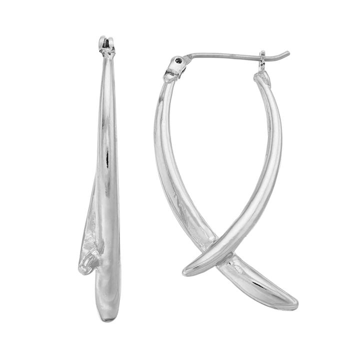 Simply Vera Vera Wang Crisscross Nickel Free Drop Earrings, Women's, Silver