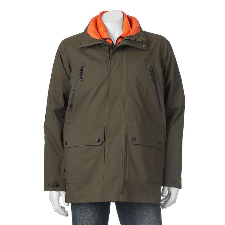 Men's Chaps Extreme Weather 3-in-1 Systems Jacket, Size: Large, Dark Green