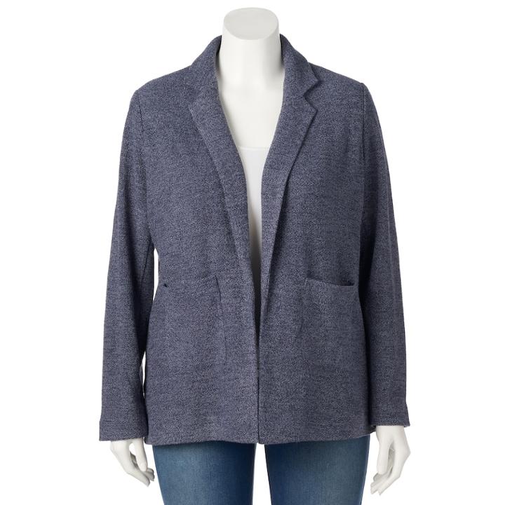 Plus Size Lc Lauren Conrad Cozy Blazer, Women's, Size: 2xl, Blue