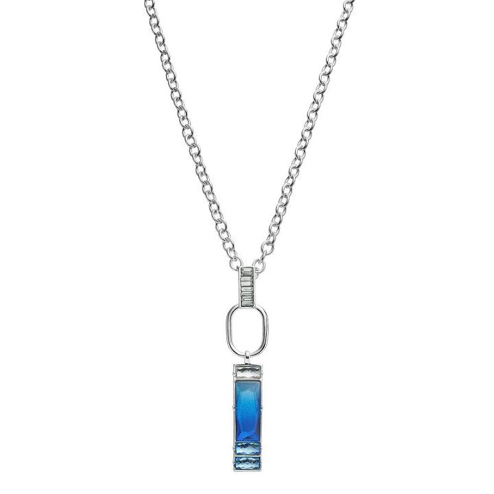 Jennifer Lopez Blue Rectangular Link Pendant Necklace, Women's, Dark Blue