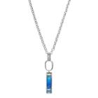 Jennifer Lopez Blue Rectangular Link Pendant Necklace, Women's, Dark Blue