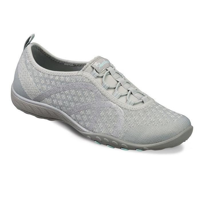 Skechers Relaxed Fit Breathe Easy Fortune-knit Women's Slip-on Shoes, Size: 7, Med Grey