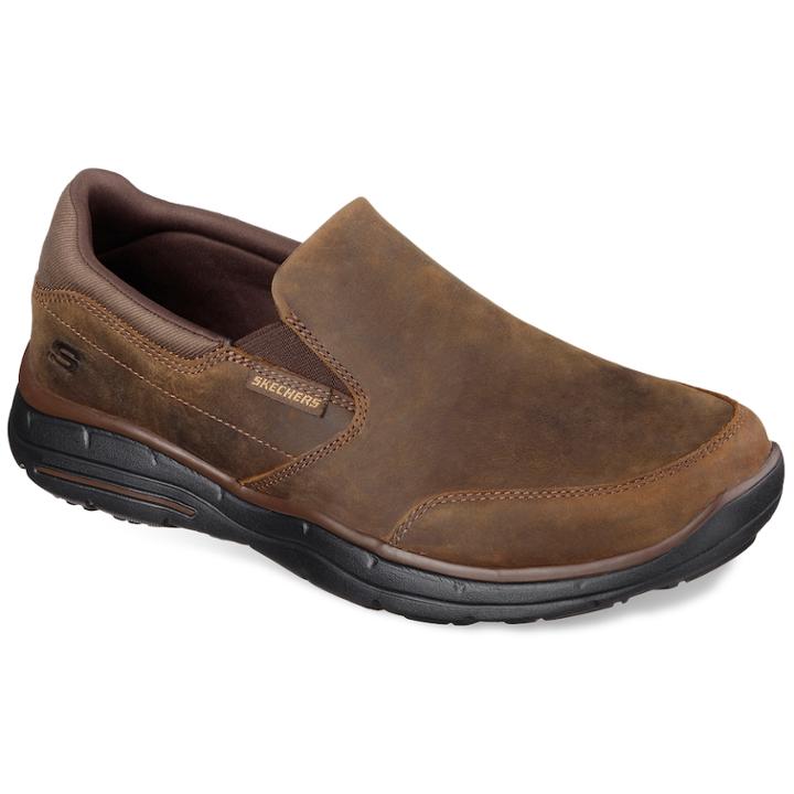 Skechers Calculous Men's Loafers, Size: 12, Dark Brown