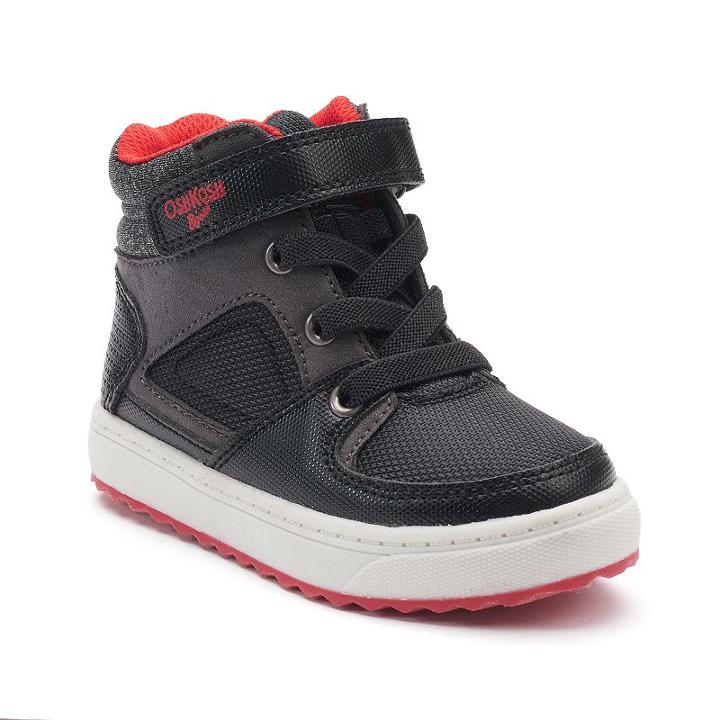Oshkosh B'gosh&reg; Willy Toddler Boys' High Top Sneakers, Size: 7 T, Black