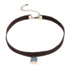 Blue Simulated Drusy Cube Choker Necklace, Women's