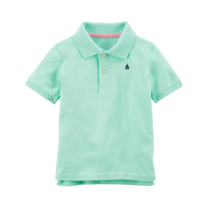 Boys 4-8 Carter's Solid Pastel Polo Shirt, Size: 7, Lt Green