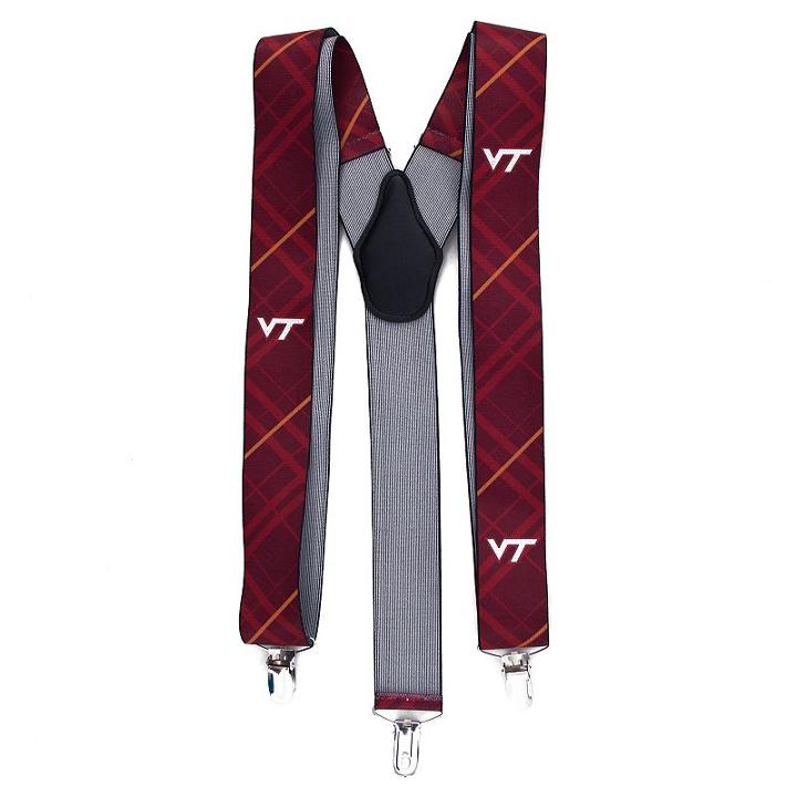 Men's Virginia Tech Hokies Oxford Suspenders, Red