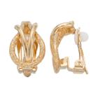 Dana Buchman Textured & Polished Clip On Earrings, Women's, Gold
