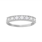 Cubic Zirconia Wedding Ring In 10k White Gold, Women's, Size: 8