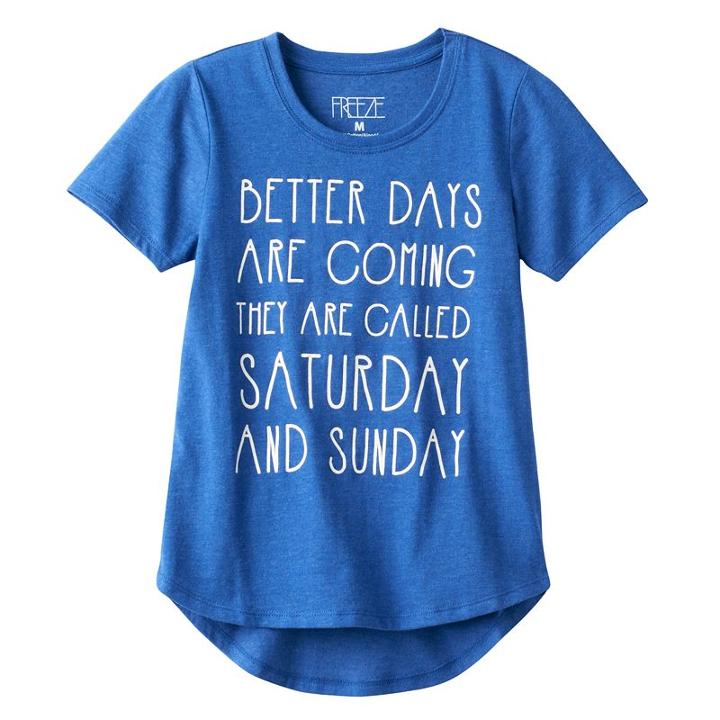 Girls 7-16 Freeze Better Days Are Coming Graphic Tee, Girl's, Size: Medium, Blue (navy)